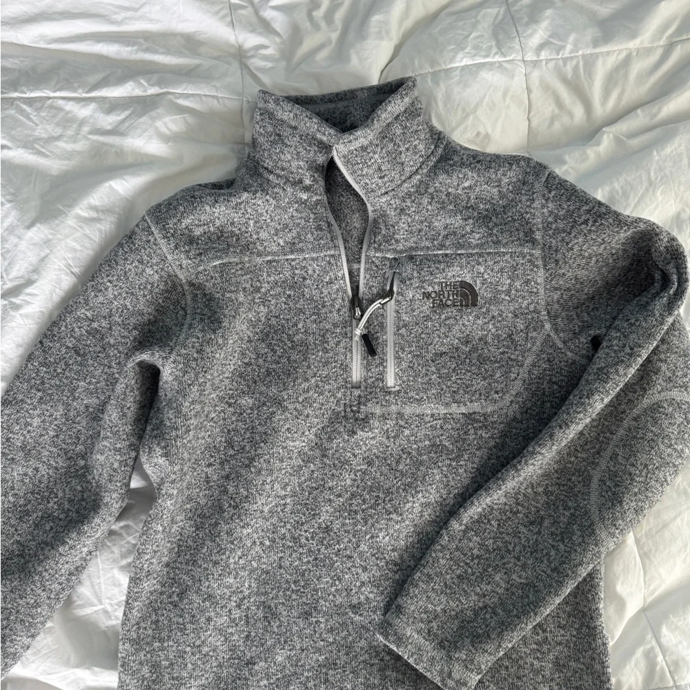 The North Face Men's Small Grey Quarter-Zip Fleece Pullover - Picture 2 of 11
